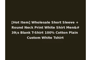 [Hot Item] Wholesale Short Sleeve + Round Neck Print White Shirt Men's Blank T-Shirt 100% Cotton Plain Custom White Tshirt