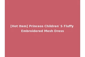 [Hot Item] Princess Children′ S Fluffy Embroidered Mesh Dress