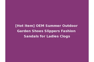 [Hot Item] OEM Summer Outdoor Garden Shoes Slippers Fashion Sandals for Ladies Clogs