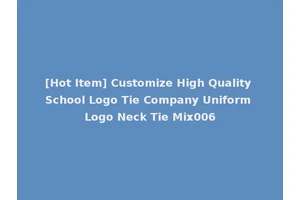 [Hot Item] Customize High Quality School Logo Tie Company Uniform Logo Neck Tie Mix006