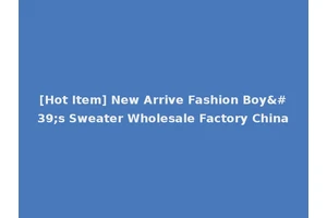 [Hot Item] New Arrive Fashion Boy's Sweater Wholesale Factory China