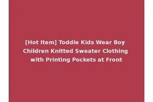 [Hot Item] Toddle Kids Wear Boy Children Knitted Sweater Clothing with Printing Pockets at Front