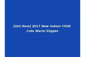 [Hot Item] 2017 New Indoor Child Cute Warm Slipper