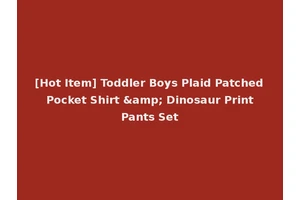 [Hot Item] Toddler Boys Plaid Patched Pocket Shirt &amp; Dinosaur Print Pants Set