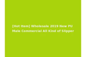 [Hot Item] Wholesale 2019 New PU Male Commercial All Kind of Slipper