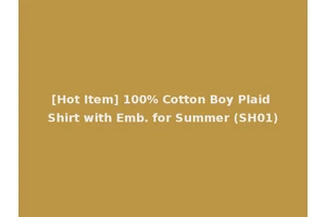[Hot Item] 100% Cotton Boy Plaid Shirt with Emb. for Summer (SH01)