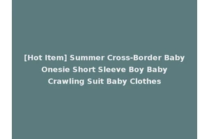 [Hot Item] Summer Cross-Border Baby Onesie Short Sleeve Boy Baby Crawling Suit Baby Clothes