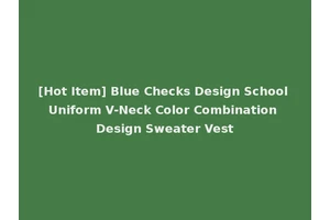 [Hot Item] Blue Checks Design School Uniform V-Neck Color Combination Design Sweater Vest