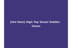 [Hot Item] High Top Tassel Toddler Shoes