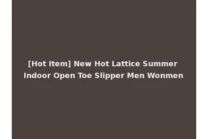[Hot Item] New Hot Lattice Summer Indoor Open Toe Slipper Men Wonmen