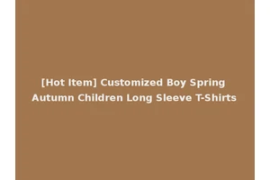 [Hot Item] Customized Boy Spring Autumn Children Long Sleeve T-Shirts