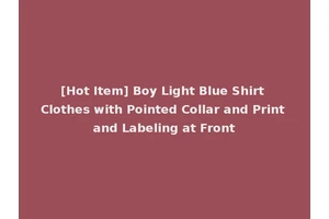 [Hot Item] Boy Light Blue Shirt Clothes with Pointed Collar and Print and Labeling at Front