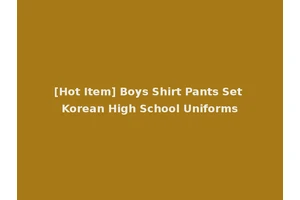 [Hot Item] Boys Shirt Pants Set Korean High School Uniforms