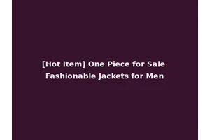 [Hot Item] One Piece for Sale Fashionable Jackets for Men