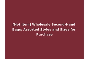 [Hot Item] Wholesale Second-Hand Bags: Assorted Styles and Sizes for Purchase