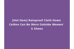 [Hot Item] Rainproof Cloth Down Cotton Can Be Worn Outside Women′ S Shoes