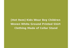 [Hot Item] Kids Wear Boy Children Woven White Ground Printed Shirt Clothing Made of Collar Stand