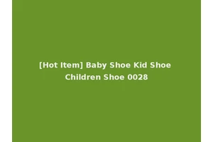 [Hot Item] Baby Shoe Kid Shoe Children Shoe 0028