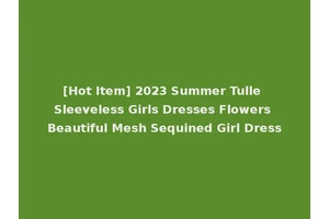 [Hot Item] 2023 Summer Tulle Sleeveless Girls Dresses Flowers Beautiful Mesh Sequined Girl Dress