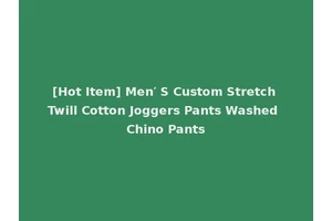 [Hot Item] Men′ S Custom Stretch Twill Cotton Joggers Pants Washed Chino Pants