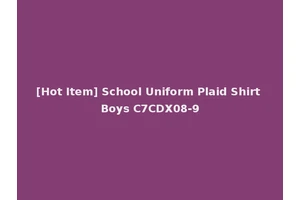 [Hot Item] School Uniform Plaid Shirt Boys C7CDX08-9