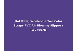 [Hot Item] Wholesale Two Color Straps PVC Air Blowing Slipper (RW27607D)