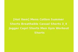 [Hot Item] Mens Cotton Summer Shorts Breathable Casual Shorts 3_4 Jogger Capri Shorts Men Gym Workout Shorts