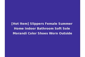 [Hot Item] Slippers Female Summer Home Indoor Bathroom Soft Sole Morandi Color Shoes Worn Outside