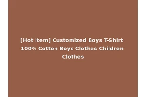 [Hot Item] Customized Boys T-Shirt 100% Cotton Boys Clothes Children Clothes