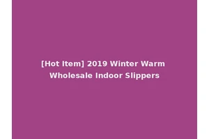 [Hot Item] 2019 Winter Warm Wholesale Indoor Slippers