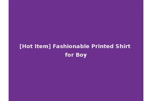 [Hot Item] Fashionable Printed Shirt for Boy