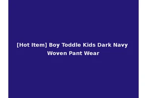 [Hot Item] Boy Toddle Kids Dark Navy Woven Pant Wear