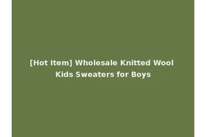 [Hot Item] Wholesale Knitted Wool Kids Sweaters for Boys