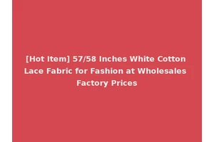 [Hot Item] 57/58 Inches White Cotton Lace Fabric for Fashion at Wholesales Factory Prices
