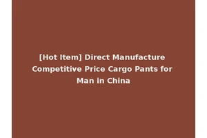 [Hot Item] Direct Manufacture Competitive Price Cargo Pants for Man in China