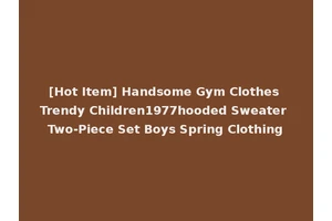 [Hot Item] Handsome Gym Clothes Trendy Children1977hooded Sweater Two-Piece Set Boys Spring Clothing