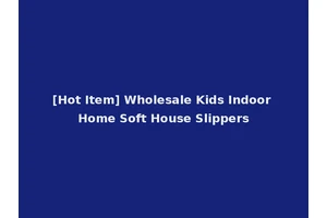 [Hot Item] Wholesale Kids Indoor Home Soft House Slippers
