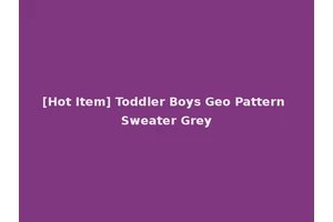 [Hot Item] Toddler Boys Geo Pattern Sweater Grey
