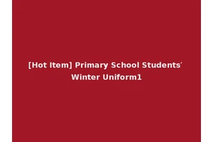 [Hot Item] Primary School Students′ Winter Uniform1