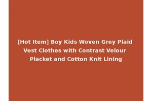 [Hot Item] Boy Kids Woven Grey Plaid Vest Clothes with Contrast Velour Placket and Cotton Knit Lining