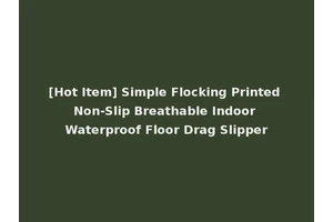 [Hot Item] Simple Flocking Printed Non-Slip Breathable Indoor Waterproof Floor Drag Slipper