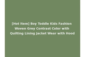 [Hot Item] Boy Toddle Kids Fashion Woven Grey Contrast Color with Quilting Lining Jacket Wear with Hood