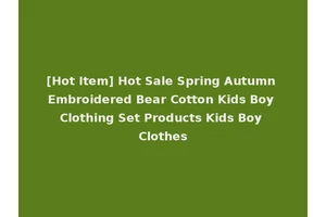 [Hot Item] Hot Sale Spring Autumn Embroidered Bear Cotton Kids Boy Clothing Set Products Kids Boy Clothes