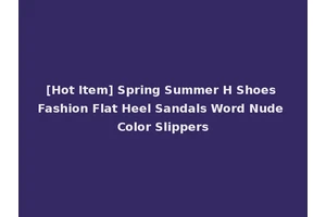 [Hot Item] Spring Summer H Shoes Fashion Flat Heel Sandals Word Nude Color Slippers