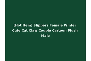 [Hot Item] Slippers Female Winter Cute Cat Claw Couple Cartoon Plush Male