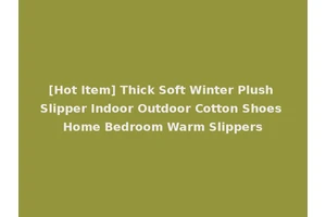 [Hot Item] Thick Soft Winter Plush Slipper Indoor Outdoor Cotton Shoes Home Bedroom Warm Slippers