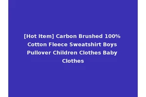 [Hot Item] Carbon Brushed 100% Cotton Fleece Sweatshirt Boys Pullover Children Clothes Baby Clothes