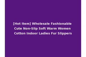 [Hot Item] Wholesale Fashionable Cute Non-Slip Soft Warm Women Cotton Indoor Ladies Fur Slippers