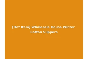 [Hot Item] Wholesale House Winter Cotton Slippers