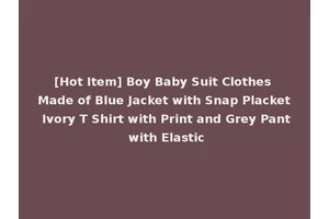 [Hot Item] Boy Baby Suit Clothes Made of Blue Jacket with Snap Placket Ivory T Shirt with Print and Grey Pant with Elastic